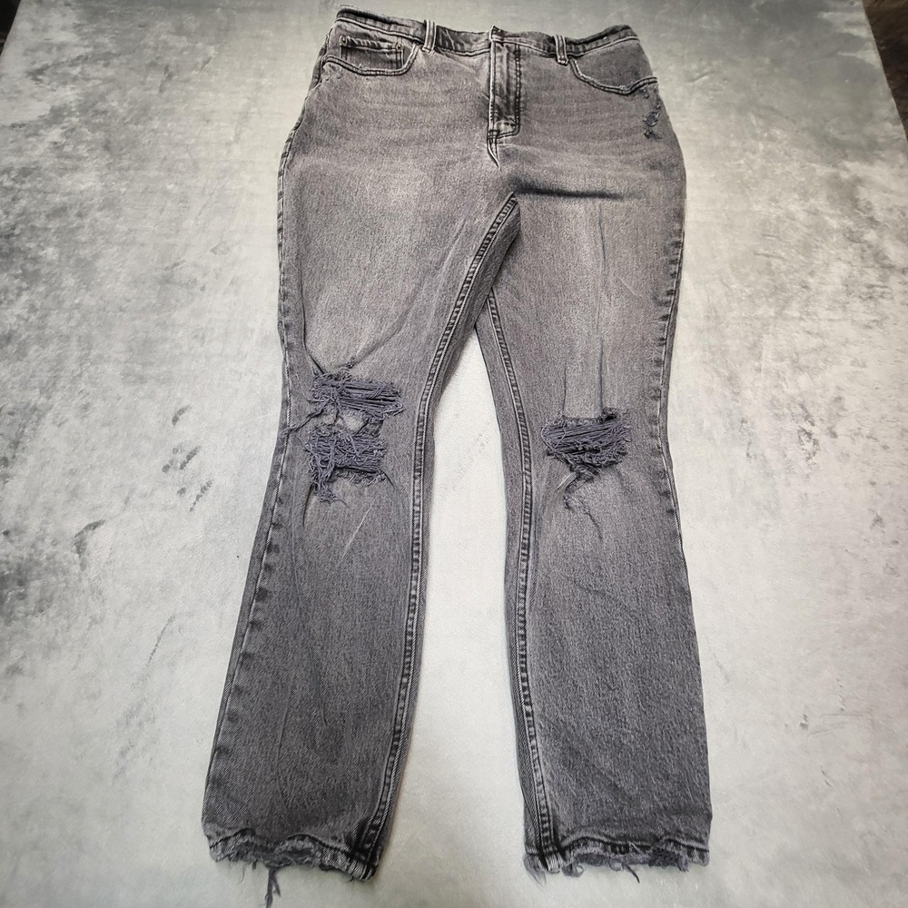Abercrombie & Fitch Jeans Womens 12 Black Skinny High Rise Distressed Frayed Hem